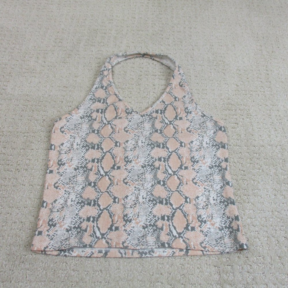 American Eagle Medium Womens Pink Snake Skin Crop Top Sleeveless